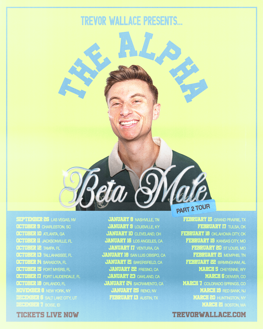 Trevor Wallace live tour poster 2026